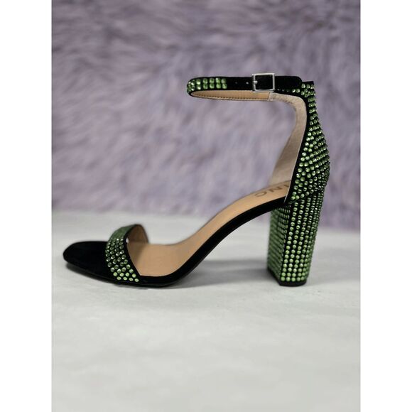 INC International Concepts Women's Lexini Two Piece Sandals - Green Bling 9M - Picture 3 of 9